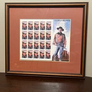 JOHN WAYNE Legends of Hollywood Framed 37 Cent Stamps 13.5” X 12”